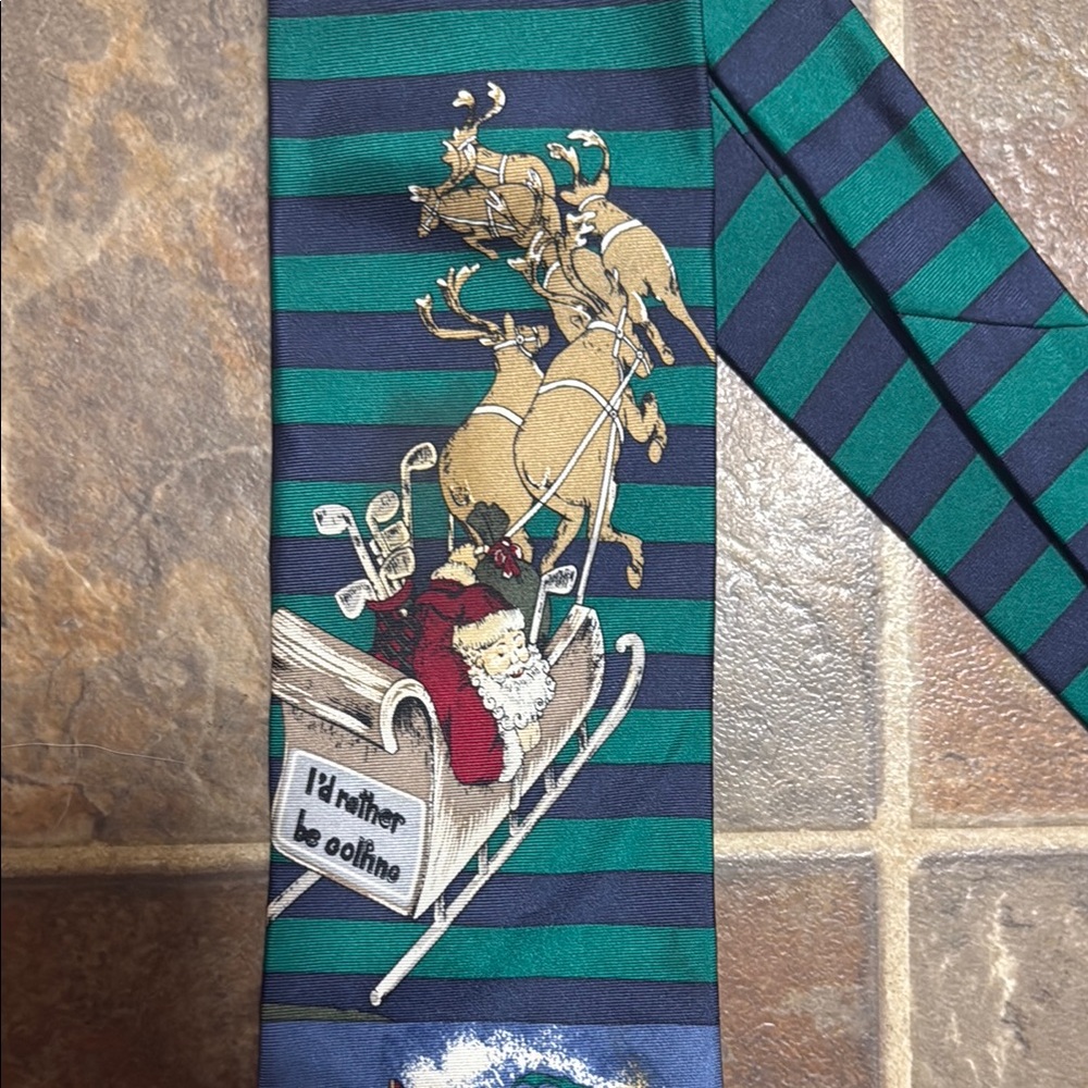 I’d Rather Be Golfing Santa Tie